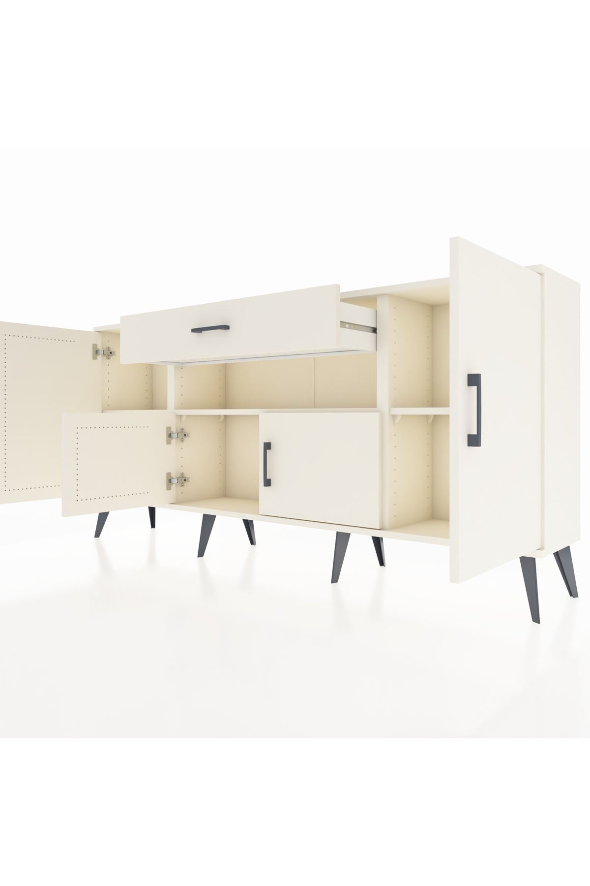 Arges Konsol 3 Raflı Tek Çekmeceli 4 Kapaklı 176x30x83 - S148M035V04A
