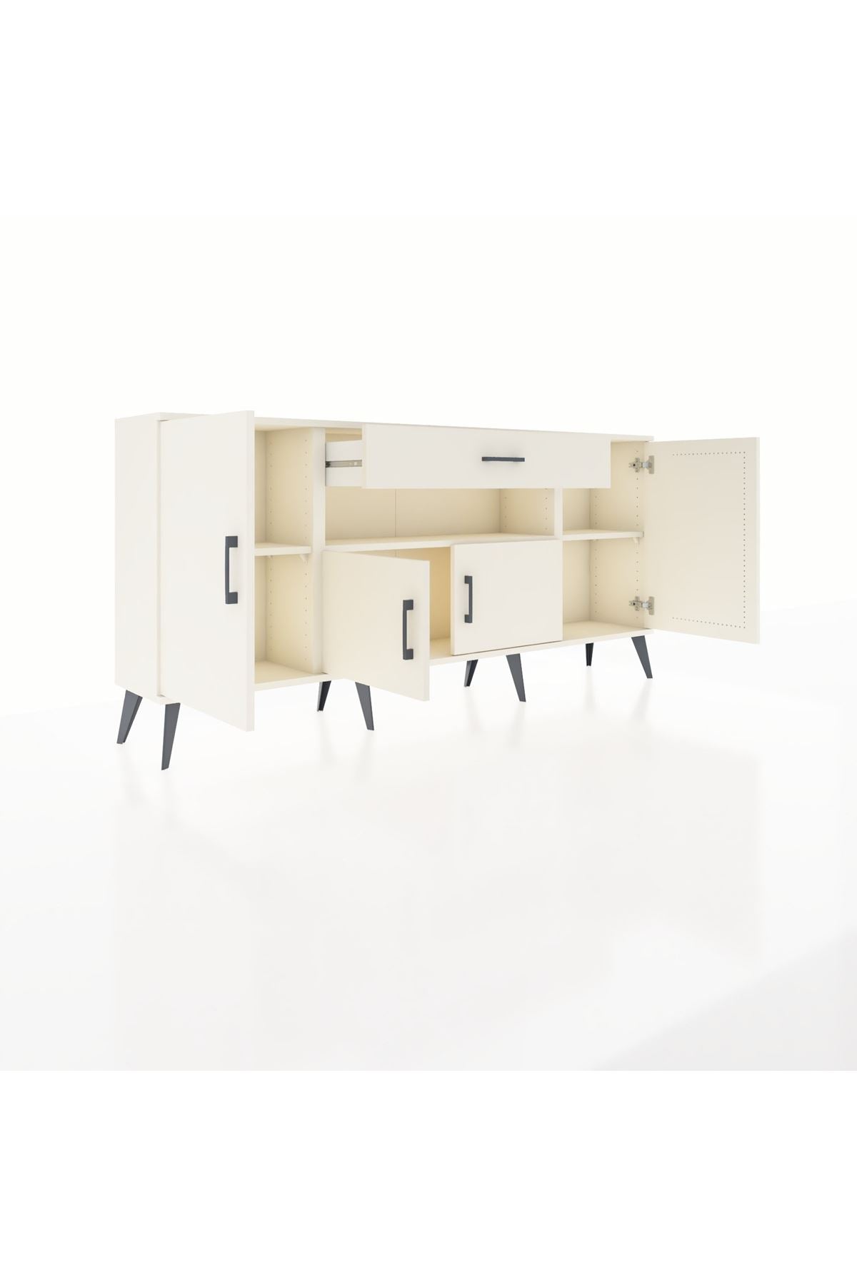 Arges Konsol 3 Raflı Tek Çekmeceli 4 Kapaklı 176x30x83 - S148M035V04A