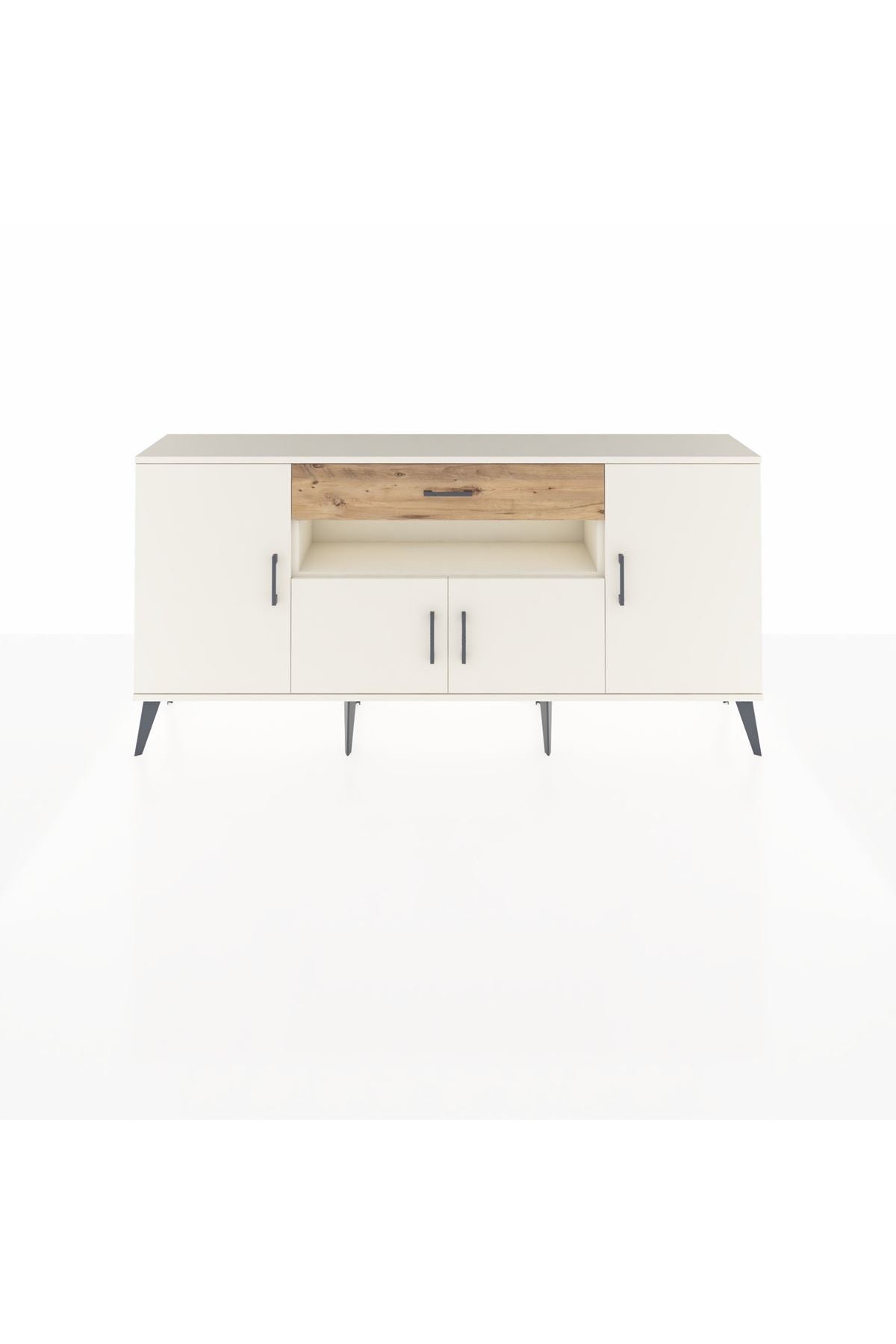 Arges Konsol 3 Raflı Tek Çekmeceli 4 Kapaklı 176x30x83 - S148M035V06A
