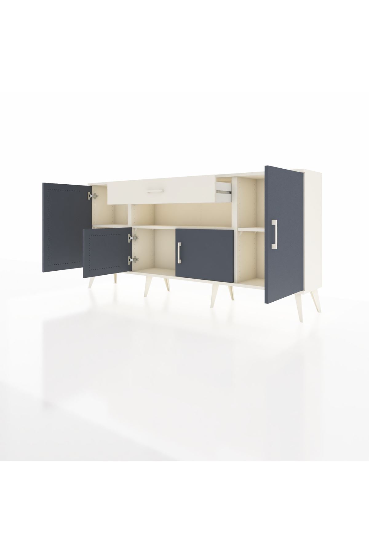 Arges Konsol 3 Raflı Tek Çekmeceli 4 Kapaklı 176x30x83 - S148M035V07A