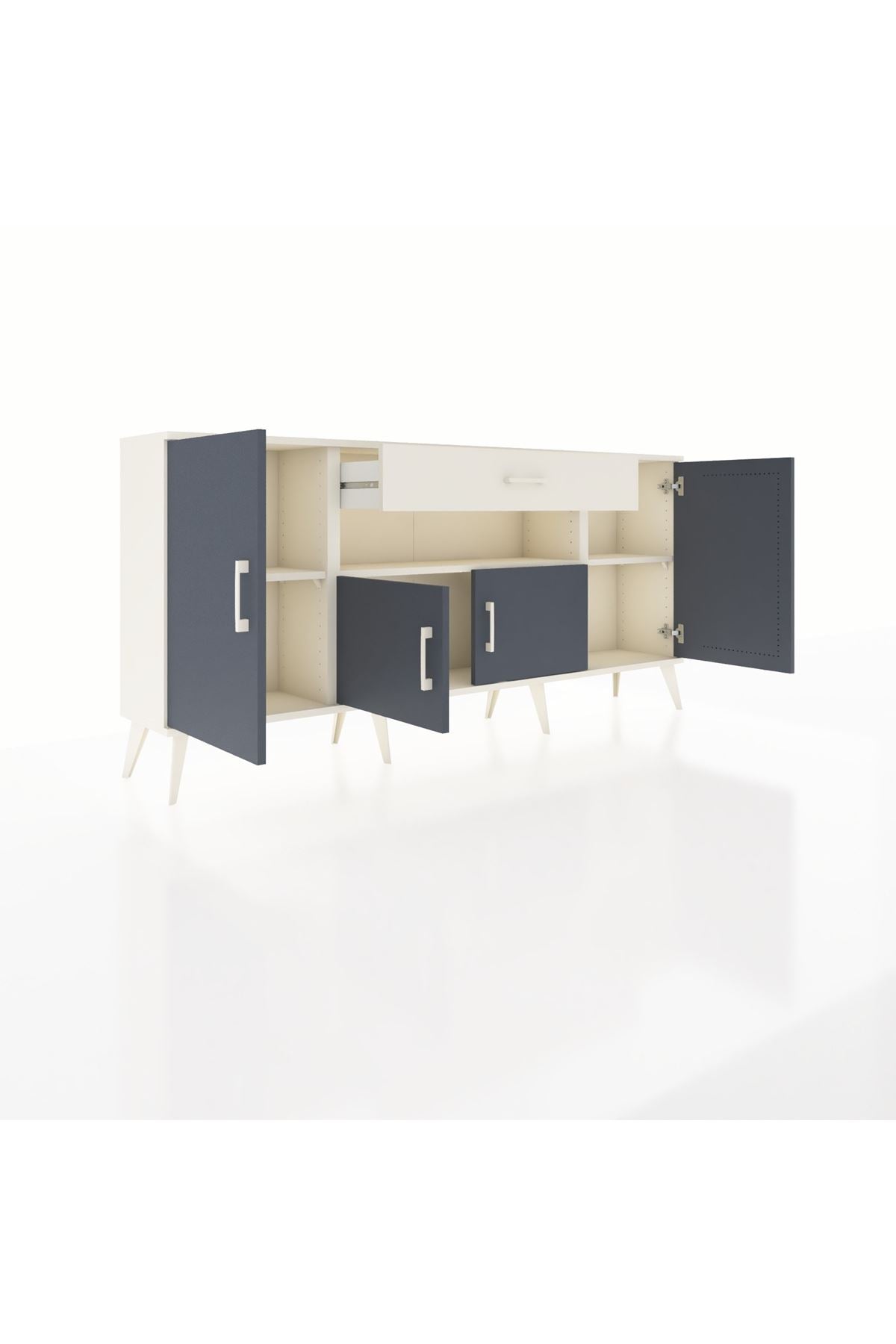 Arges Konsol 3 Raflı Tek Çekmeceli 4 Kapaklı 176x30x83 - S148M035V07A