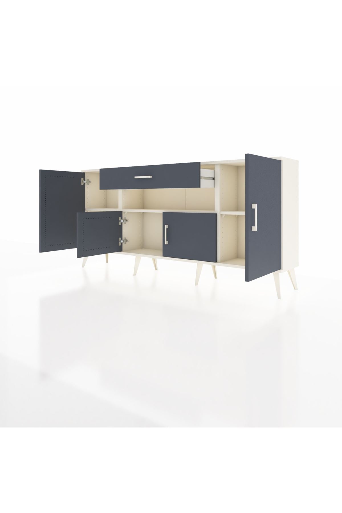 Arges Konsol 3 Raflı Tek Çekmeceli 4 Kapaklı 176x30x83 - S148M035V08A