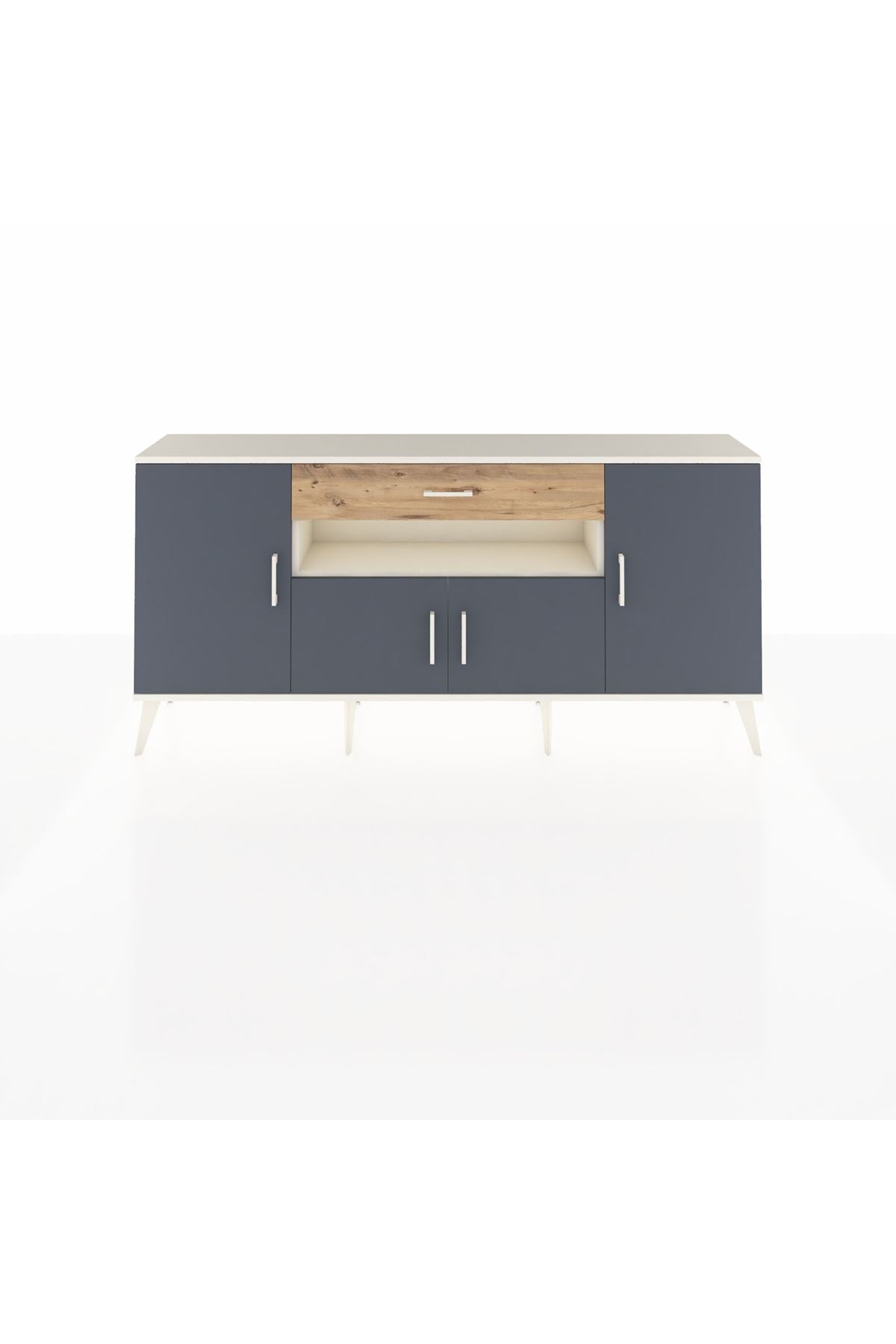 Arges Konsol 3 Raflı Tek Çekmeceli 4 Kapaklı 176x30x83 - S148M035V09A