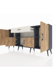 Arges Konsol 3 Raflı Tek Çekmeceli 4 Kapaklı 176x30x83 - S148M035V10A