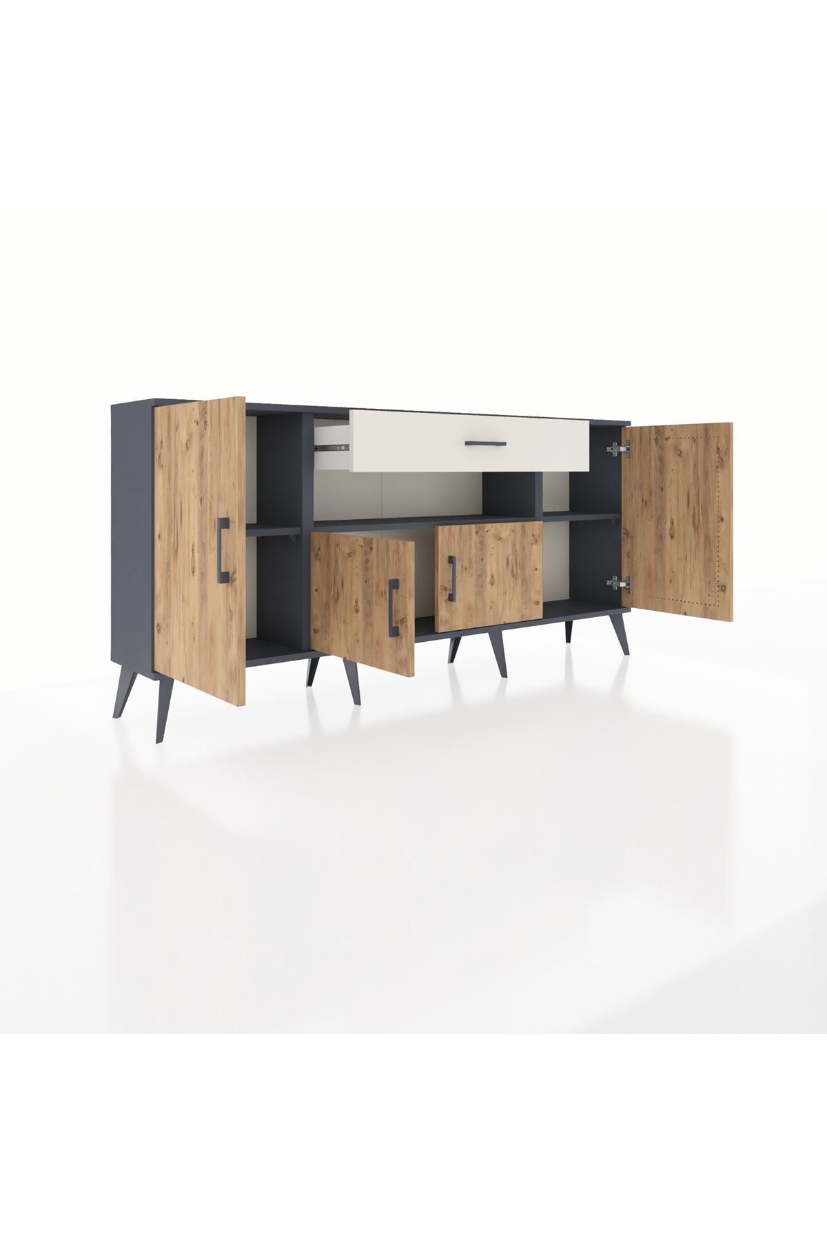 Arges Konsol 3 Raflı Tek Çekmeceli 4 Kapaklı 176x30x83 - S148M035V10A