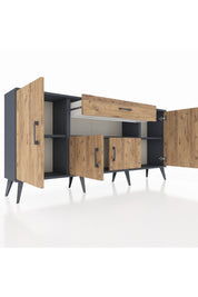 Arges Konsol 3 Raflı Tek Çekmeceli 4 Kapaklı 176x30x83 - S148M035V12A