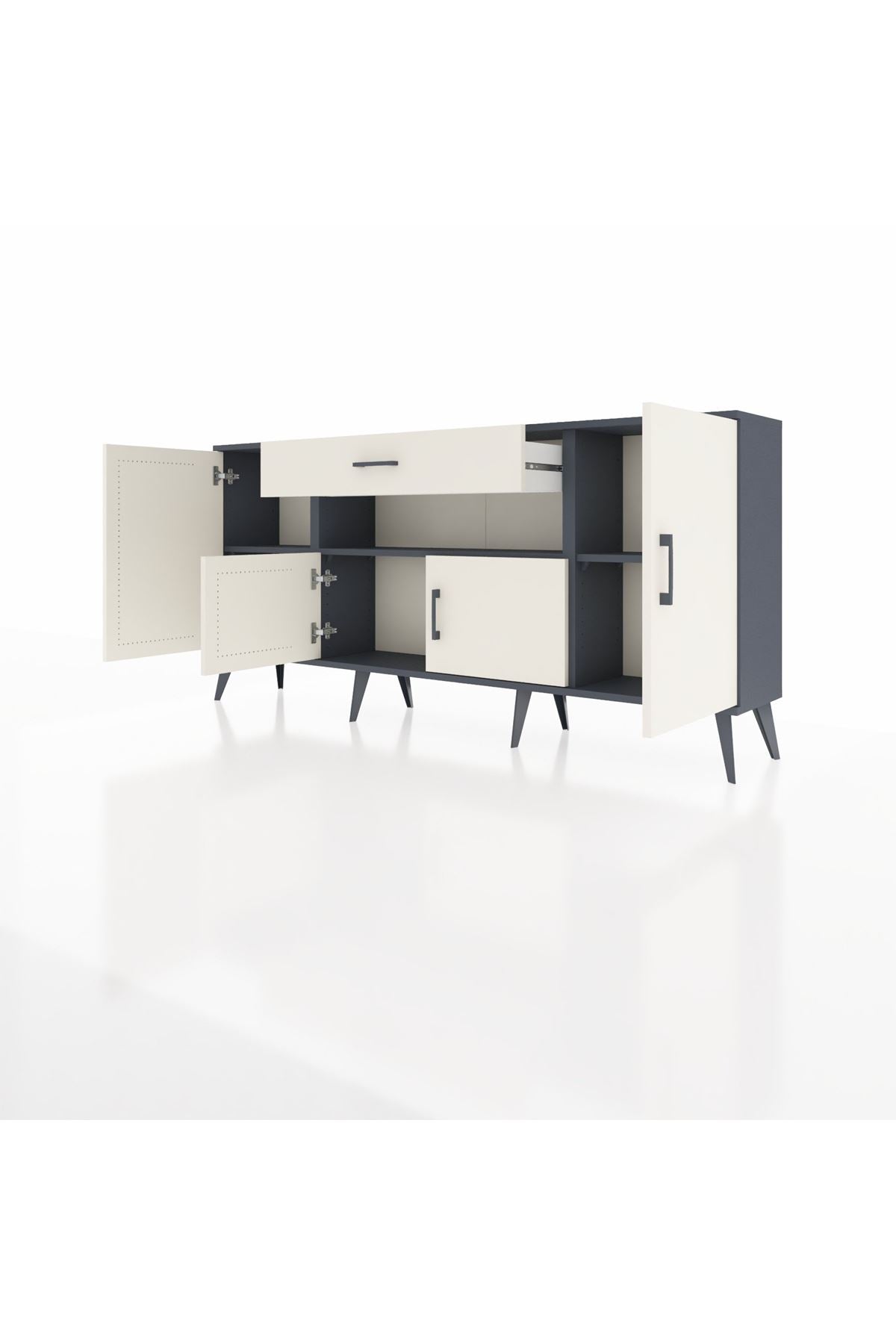 Arges Konsol 3 Raflı Tek Çekmeceli 4 Kapaklı 176x30x83 - S148M035V13A