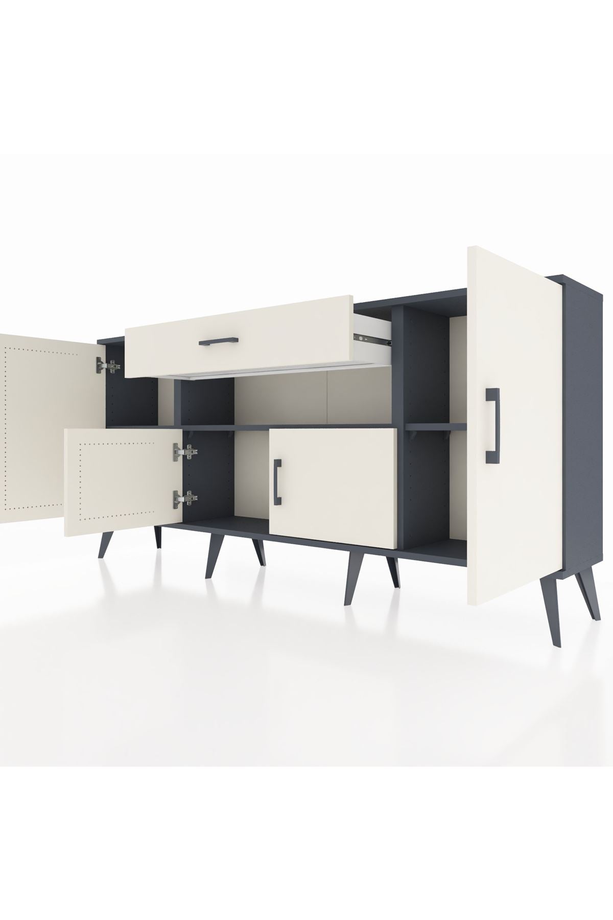 Arges Konsol 3 Raflı Tek Çekmeceli 4 Kapaklı 176x30x83 - S148M035V13A