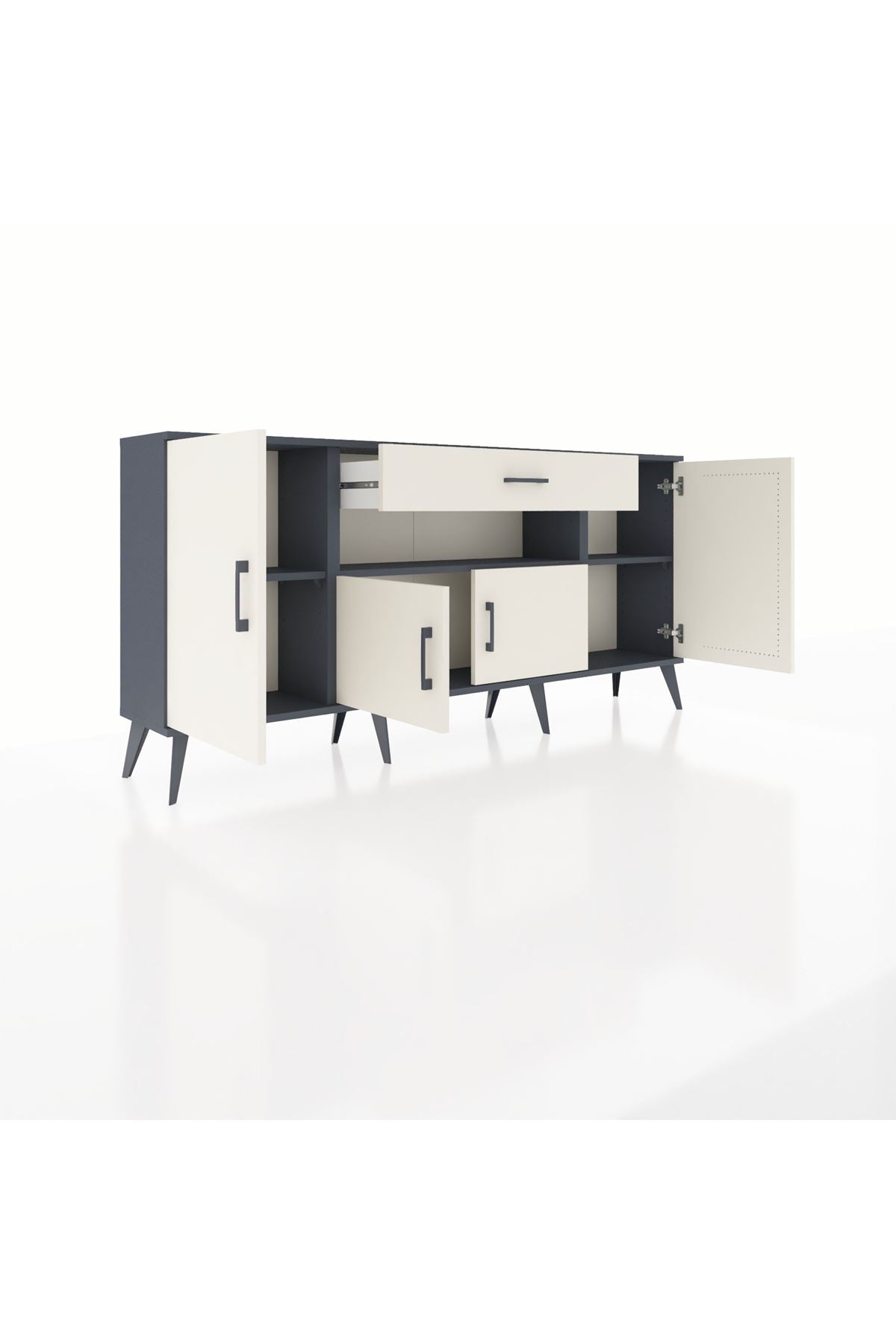 Arges Konsol 3 Raflı Tek Çekmeceli 4 Kapaklı 176x30x83 - S148M035V13A