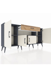 Arges Konsol 3 Raflı Tek Çekmeceli 4 Kapaklı 176x30x83 - S148M035V15A