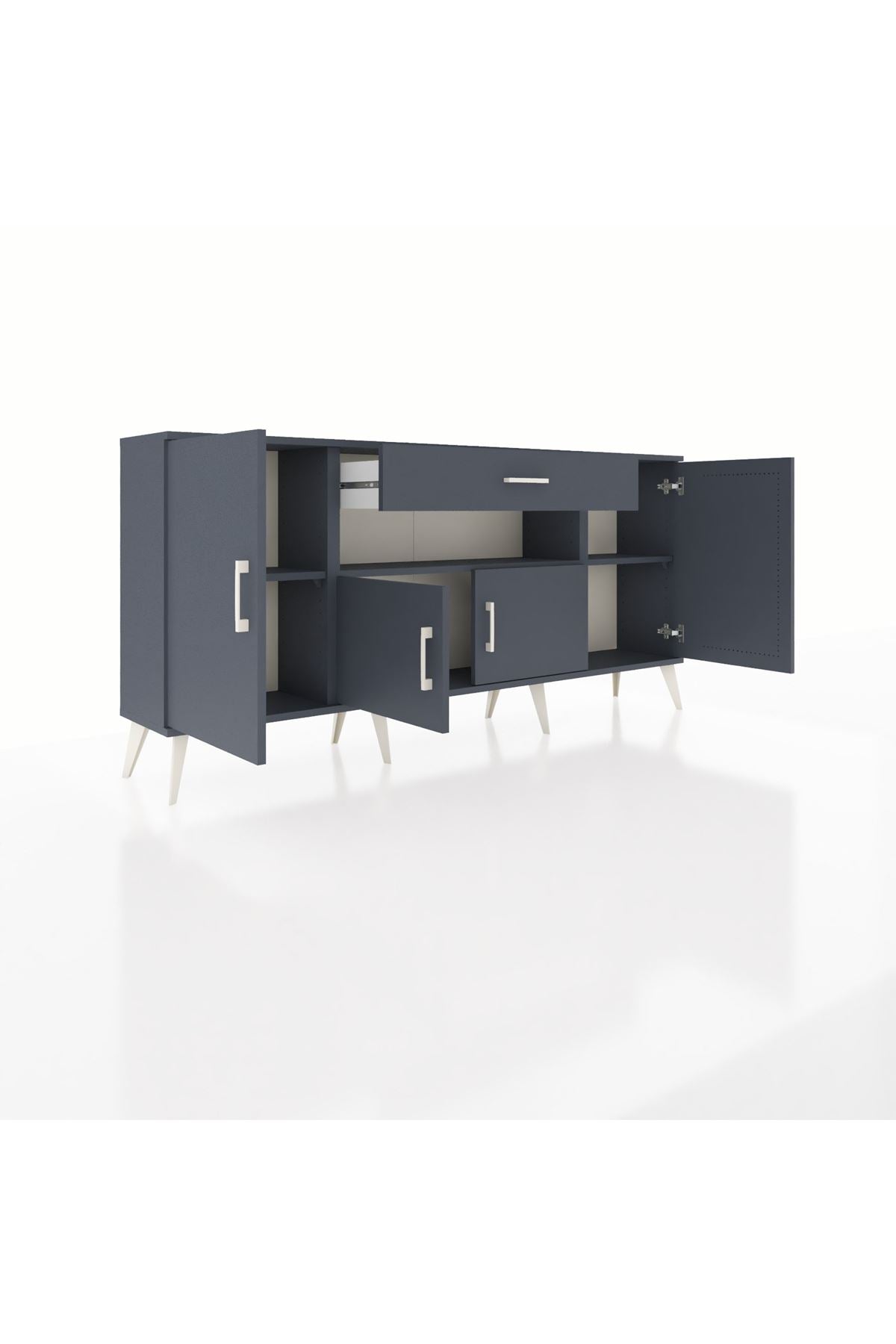 Arges Konsol 3 Raflı Tek Çekmeceli 4 Kapaklı 176x30x83 - S148M035V17A