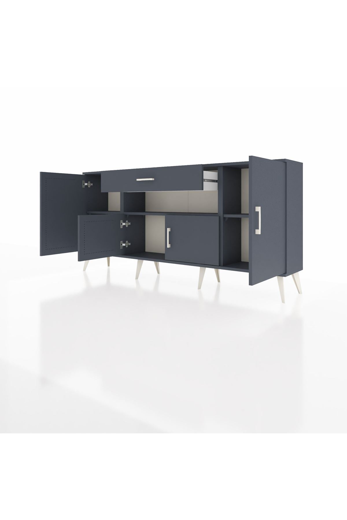 Arges Konsol 3 Raflı Tek Çekmeceli 4 Kapaklı 176x30x83 - S148M035V17A