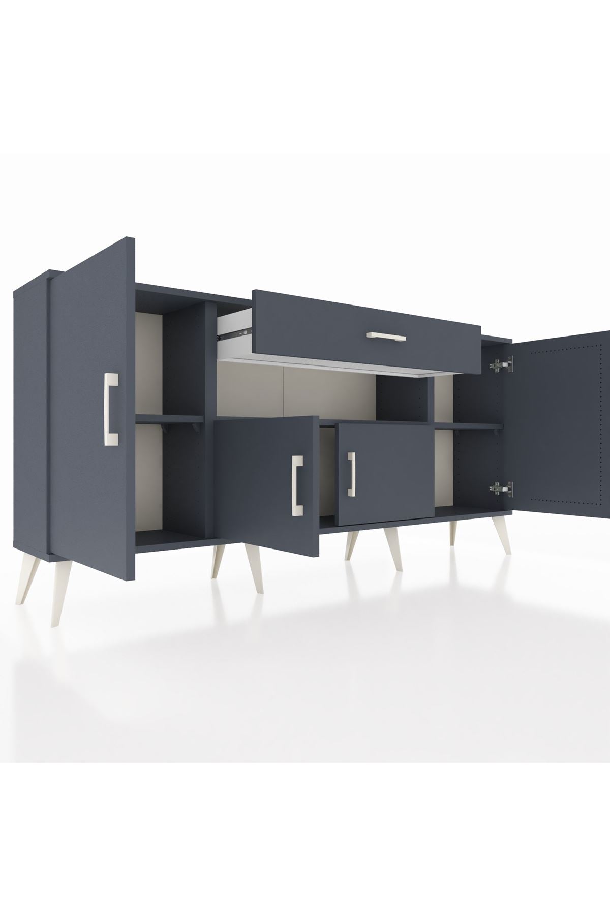 Arges Konsol 3 Raflı Tek Çekmeceli 4 Kapaklı 176x30x83 - S148M035V17A