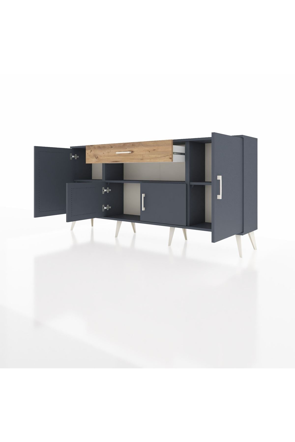 Arges Konsol 3 Raflı Tek Çekmeceli 4 Kapaklı 176x30x83 - S148M035V18A
