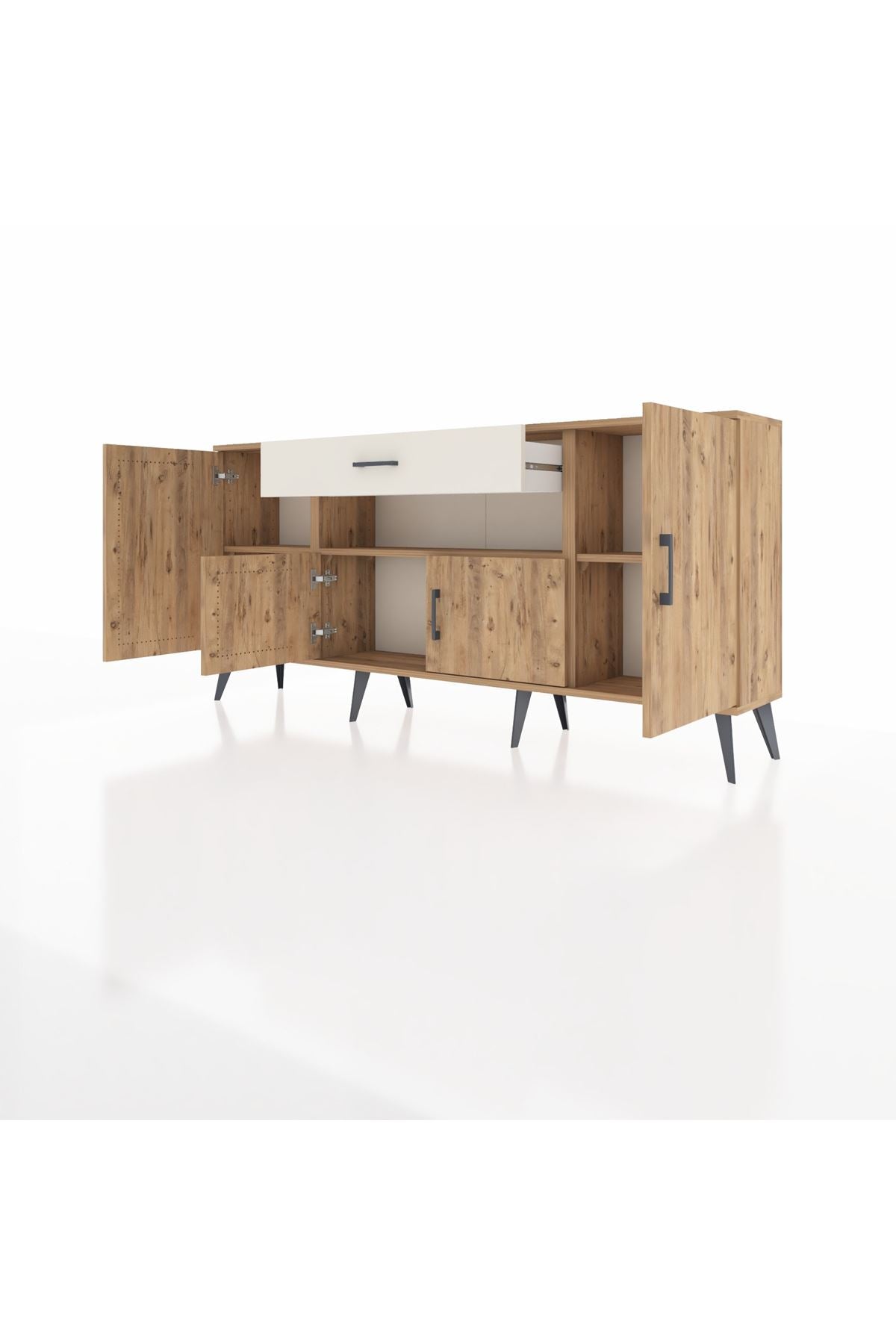 Arges Konsol 3 Raflı Tek Çekmeceli 4 Kapaklı 176x30x83 - S148M035V19A