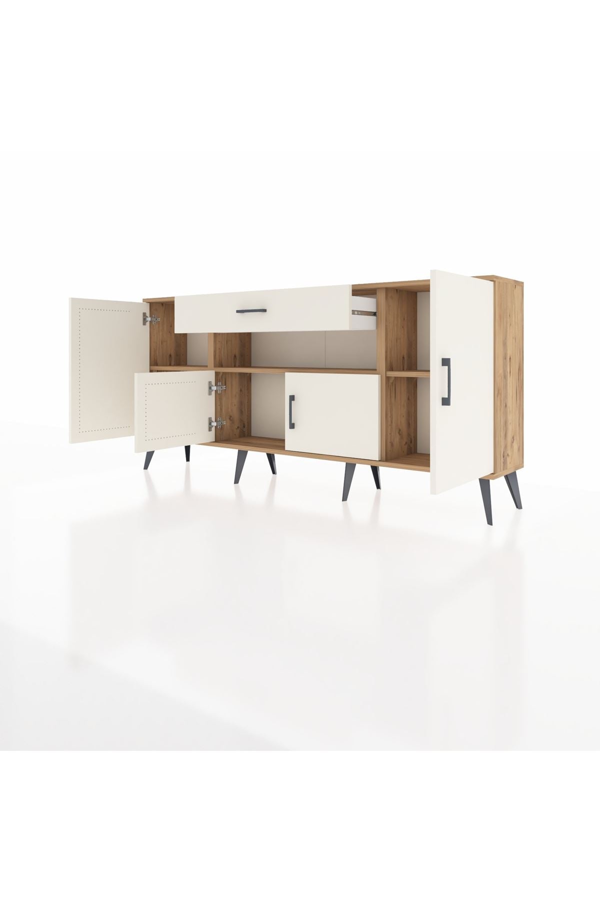 Arges Konsol 3 Raflı Tek Çekmeceli 4 Kapaklı 176x30x83 - S148M035V22A