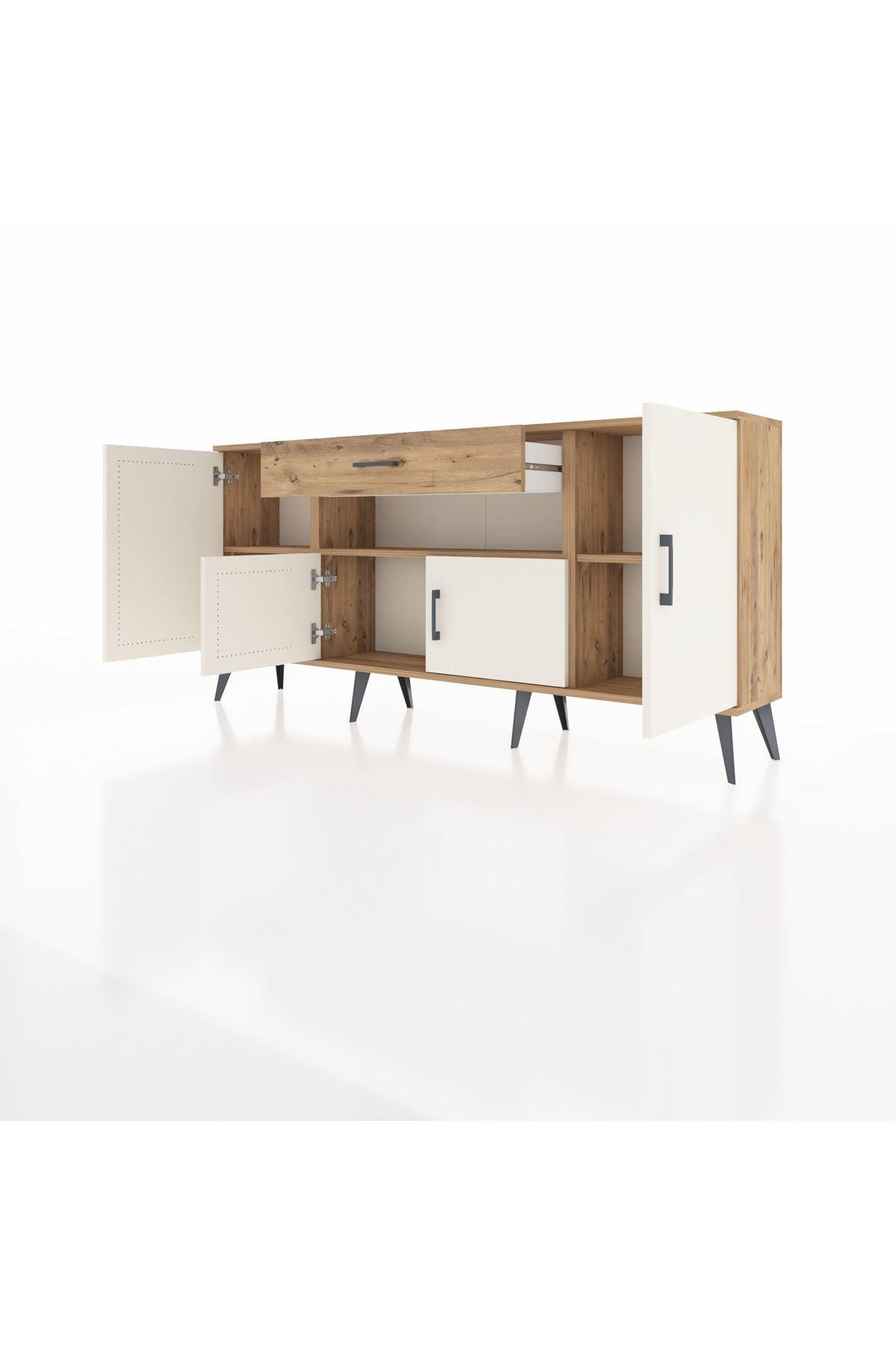 Arges Konsol 3 Raflı Tek Çekmeceli 4 Kapaklı 176x30x83 - S148M035V24A