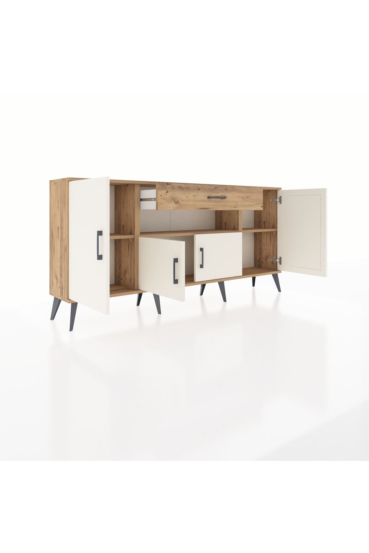 Arges Konsol 3 Raflı Tek Çekmeceli 4 Kapaklı 176x30x83 - S148M035V24A