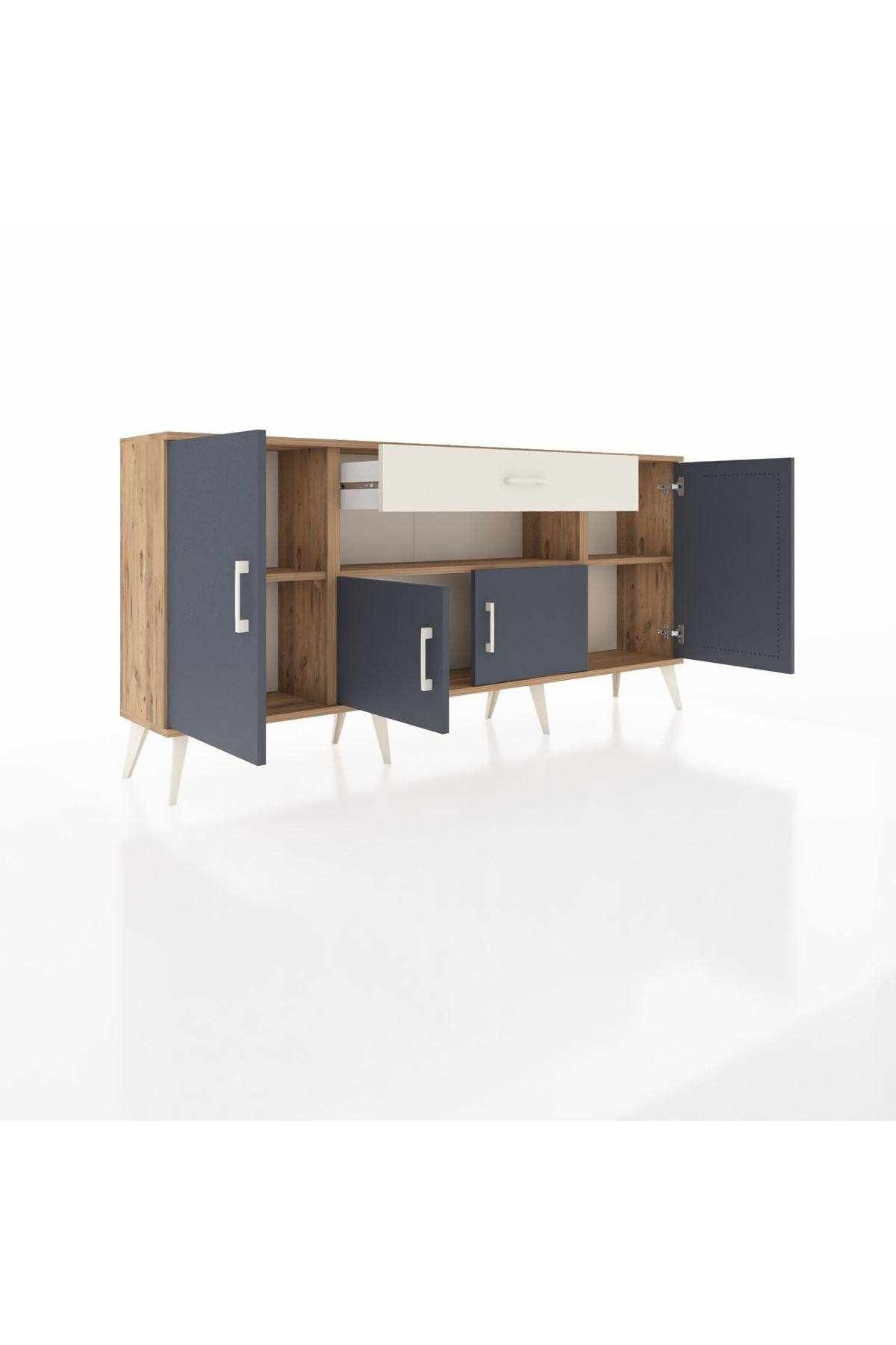 Arges Konsol 3 Raflı Tek Çekmeceli 4 Kapaklı 176x30x83 - S148M035V25A