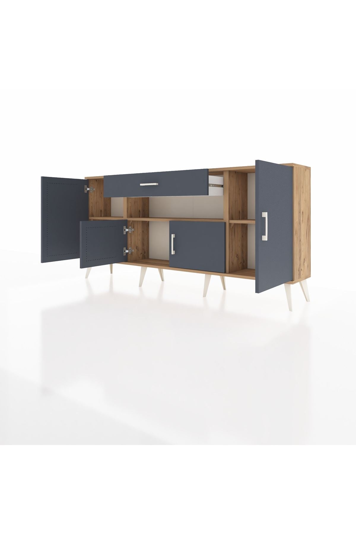 Arges Konsol 3 Raflı Tek Çekmeceli 4 Kapaklı 176x30x83 - S148M035V26A