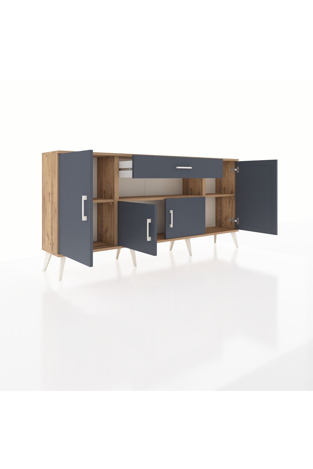 Arges Konsol 3 Raflı Tek Çekmeceli 4 Kapaklı 176x30x83 - S148M035V26A