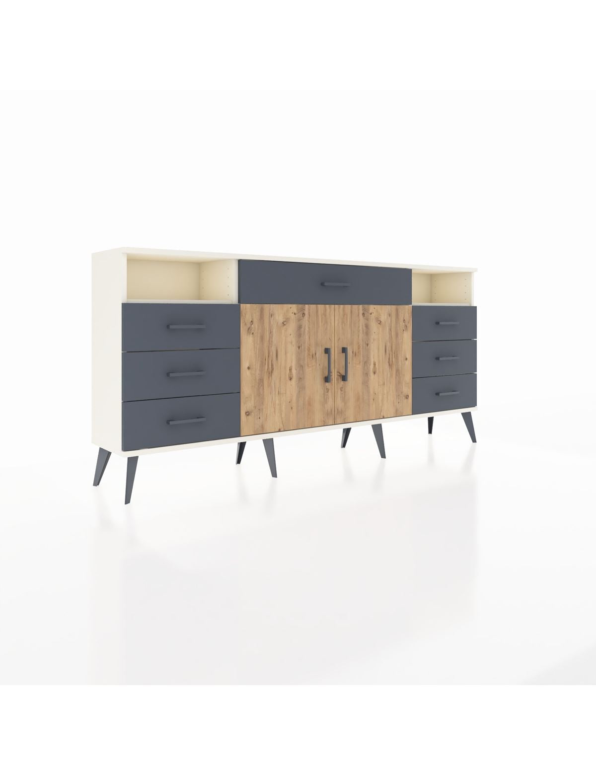 Arges Konsol 4 Raflı 7 Çekmeceli 2 Kapaklı 176x30x83 - S148M036V02A