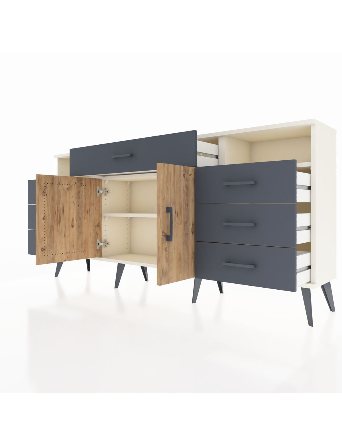 Arges Konsol 4 Raflı 7 Çekmeceli 2 Kapaklı 176x30x83 - S148M036V02A