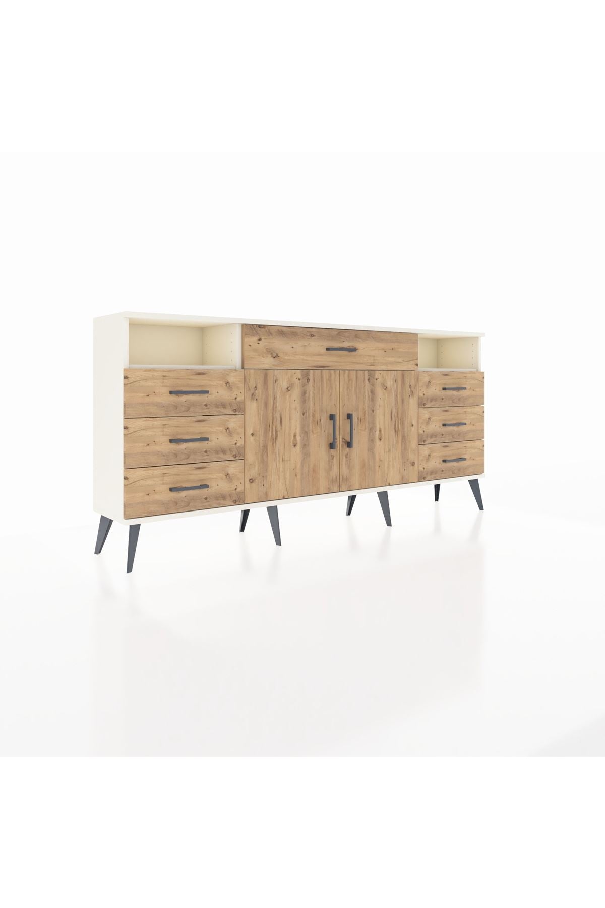 Arges Konsol 4 Raflı 7 Çekmeceli 2 Kapaklı 176x30x83 - S148M036V03A