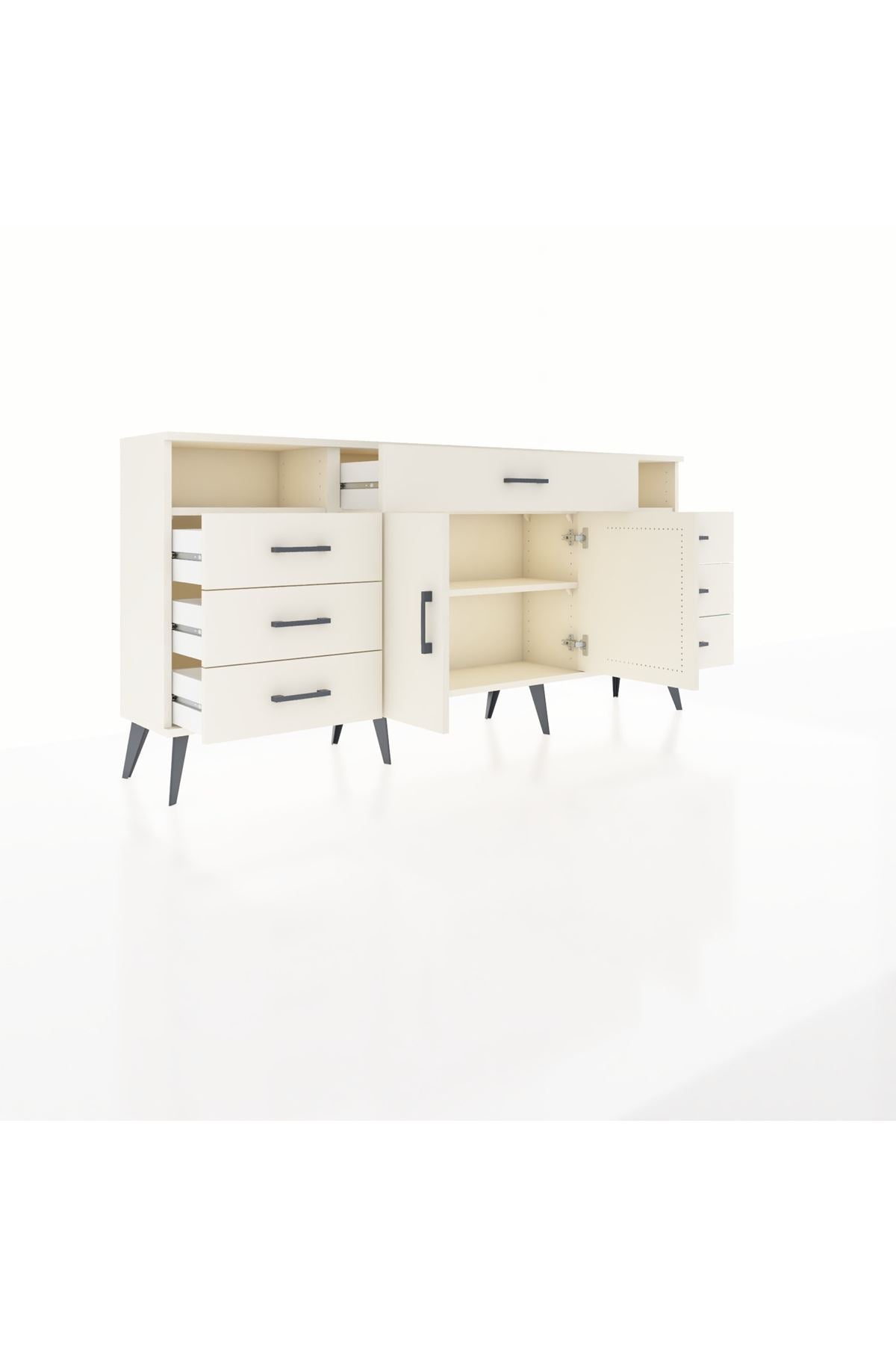 Arges Konsol 4 Raflı 7 Çekmeceli 2 Kapaklı 176x30x83 - S148M036V04A
