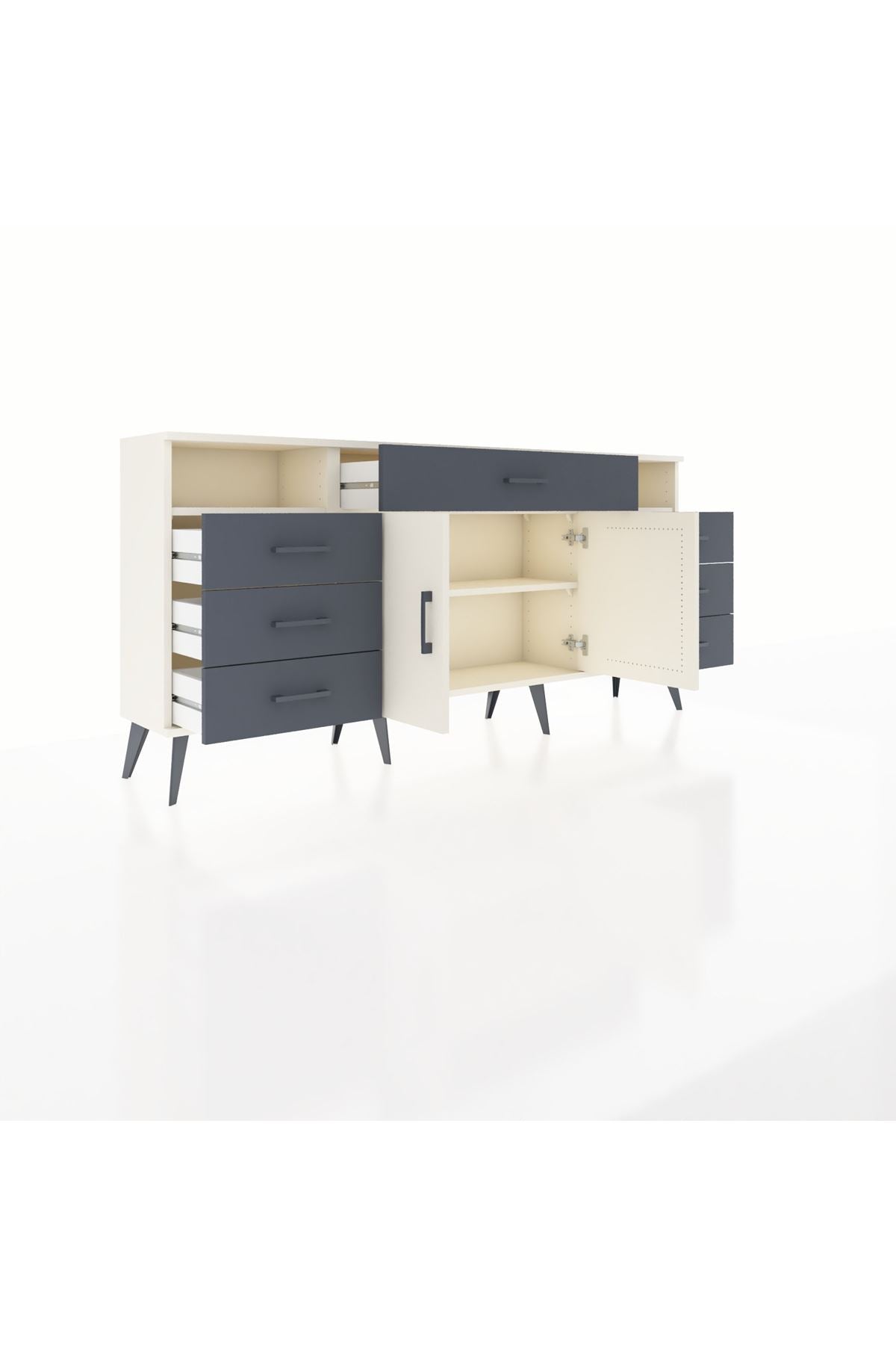 Arges Konsol 4 Raflı 7 Çekmeceli 2 Kapaklı 176x30x83 - S148M036V05A