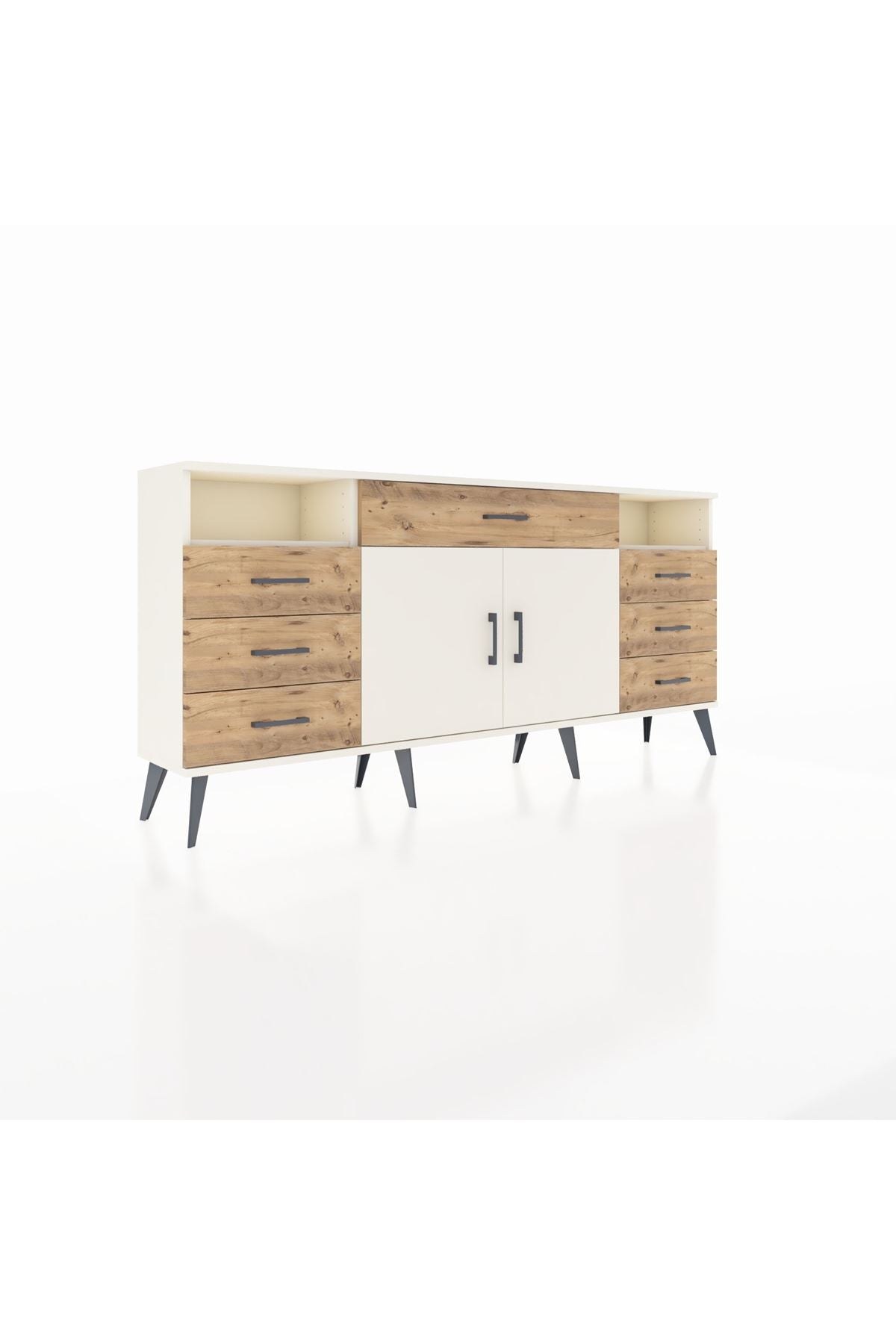 Arges Konsol 4 Raflı 7 Çekmeceli 2 Kapaklı 176x30x83 - S148M036V06A