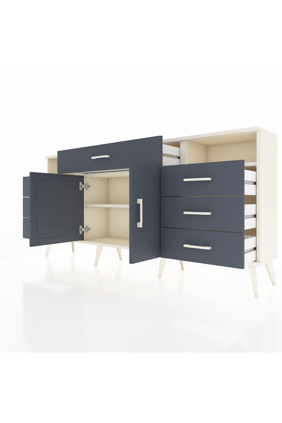 Arges Konsol 4 Raflı 7 Çekmeceli 2 Kapaklı 176x30x83 - S148M036V08A