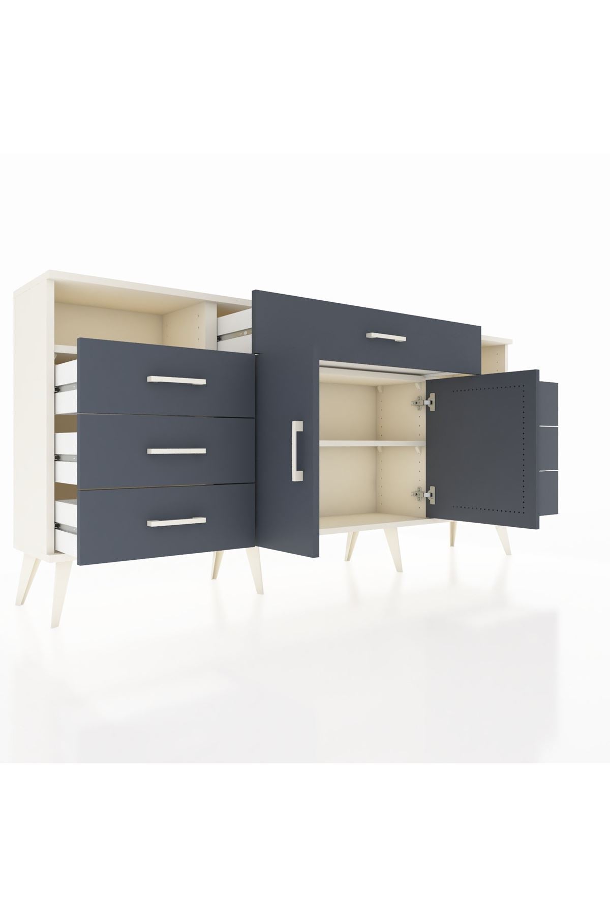 Arges Konsol 4 Raflı 7 Çekmeceli 2 Kapaklı 176x30x83 - S148M036V08A