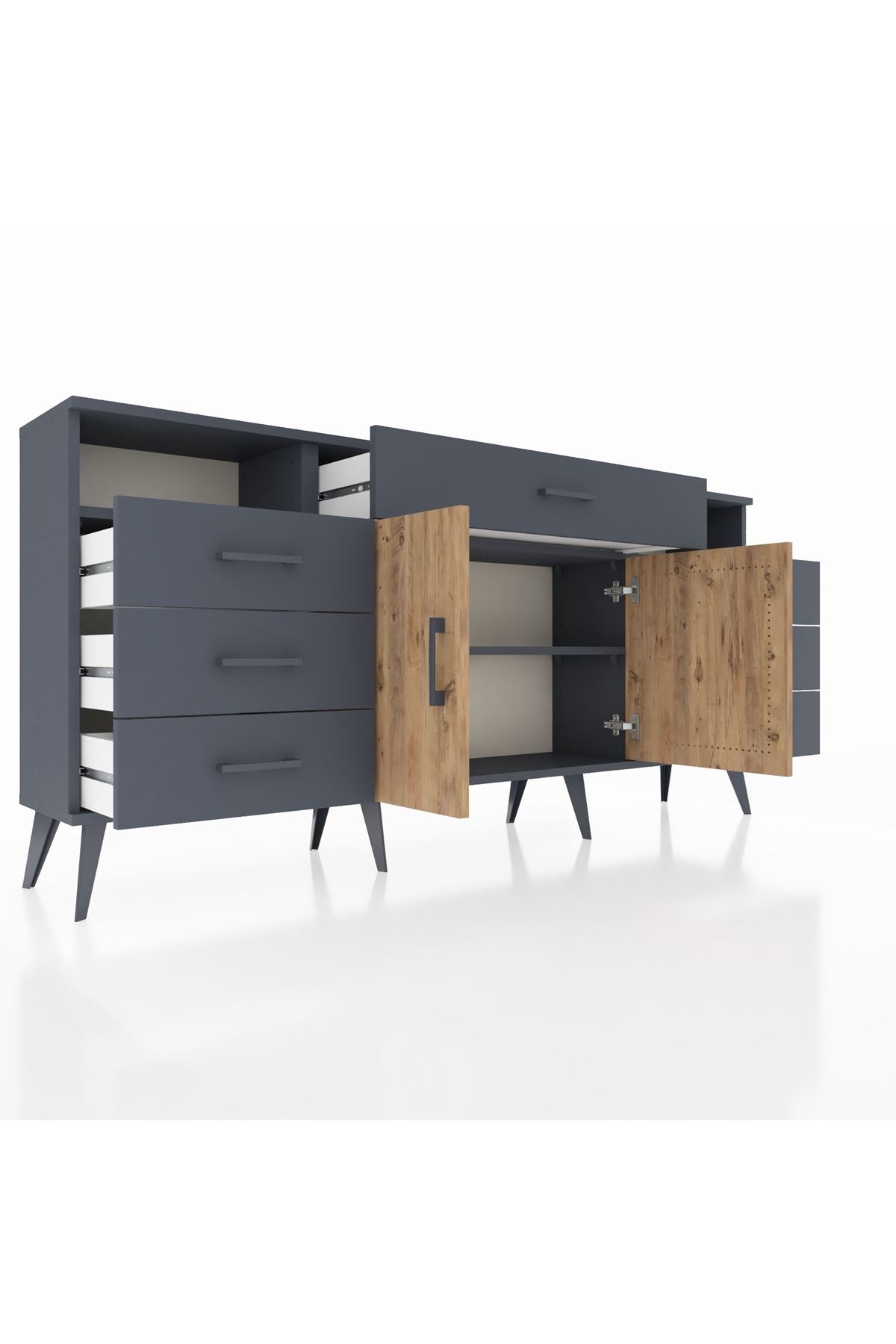 Arges Konsol 4 Raflı 7 Çekmeceli 2 Kapaklı 176x30x83 - S148M036V11A