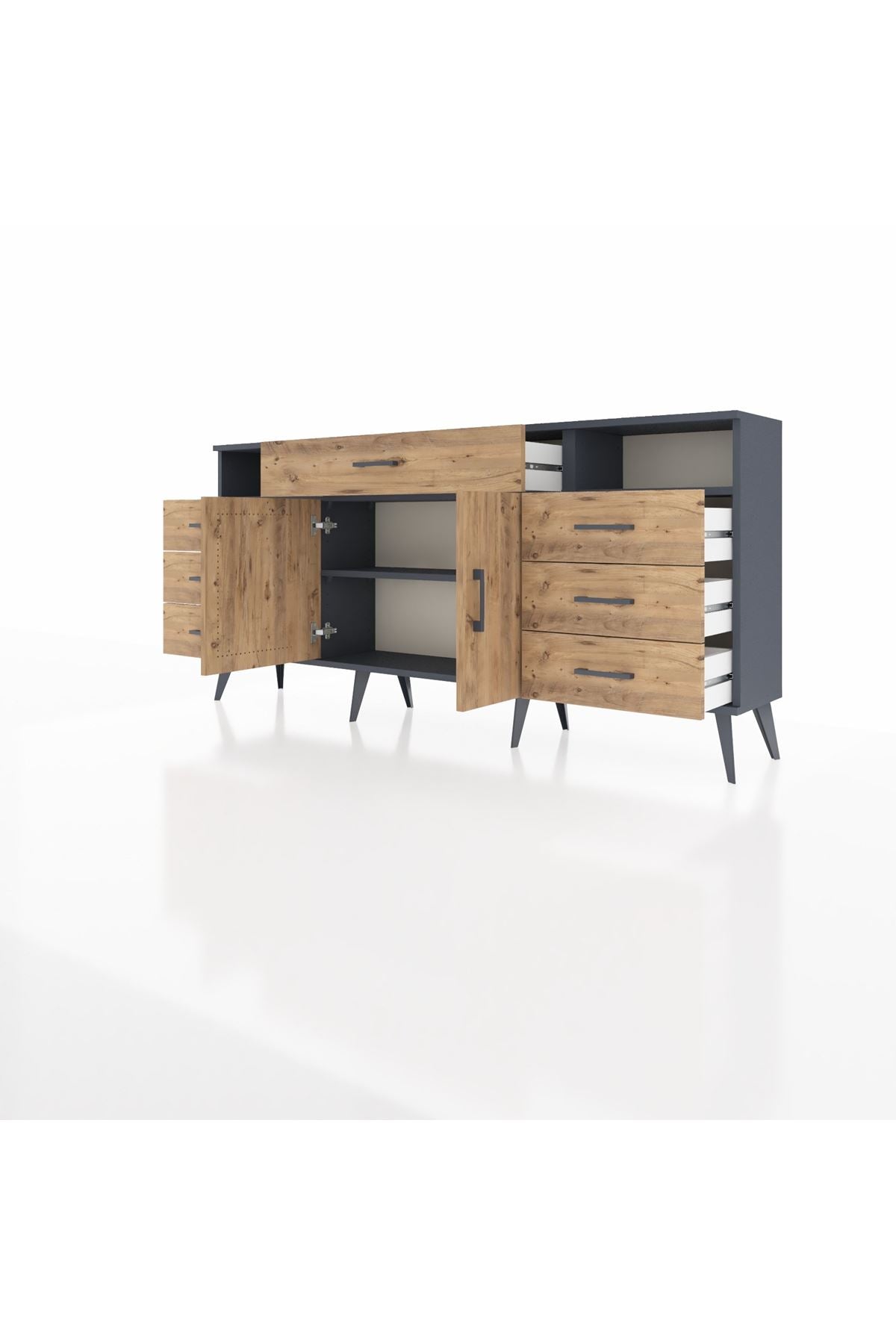 Arges Konsol 4 Raflı 7 Çekmeceli 2 Kapaklı 176x30x83 - S148M036V12A