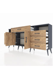 Arges Konsol 4 Raflı 7 Çekmeceli 2 Kapaklı 176x30x83 - S148M036V12A