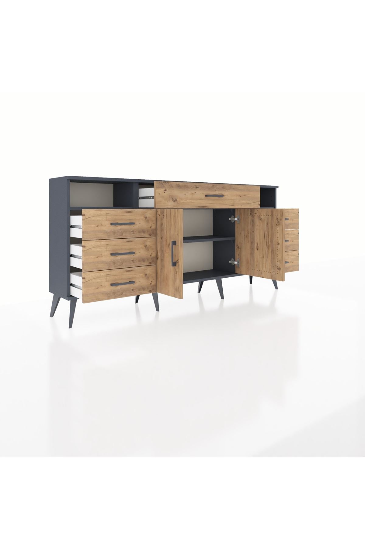 Arges Konsol 4 Raflı 7 Çekmeceli 2 Kapaklı 176x30x83 - S148M036V12A