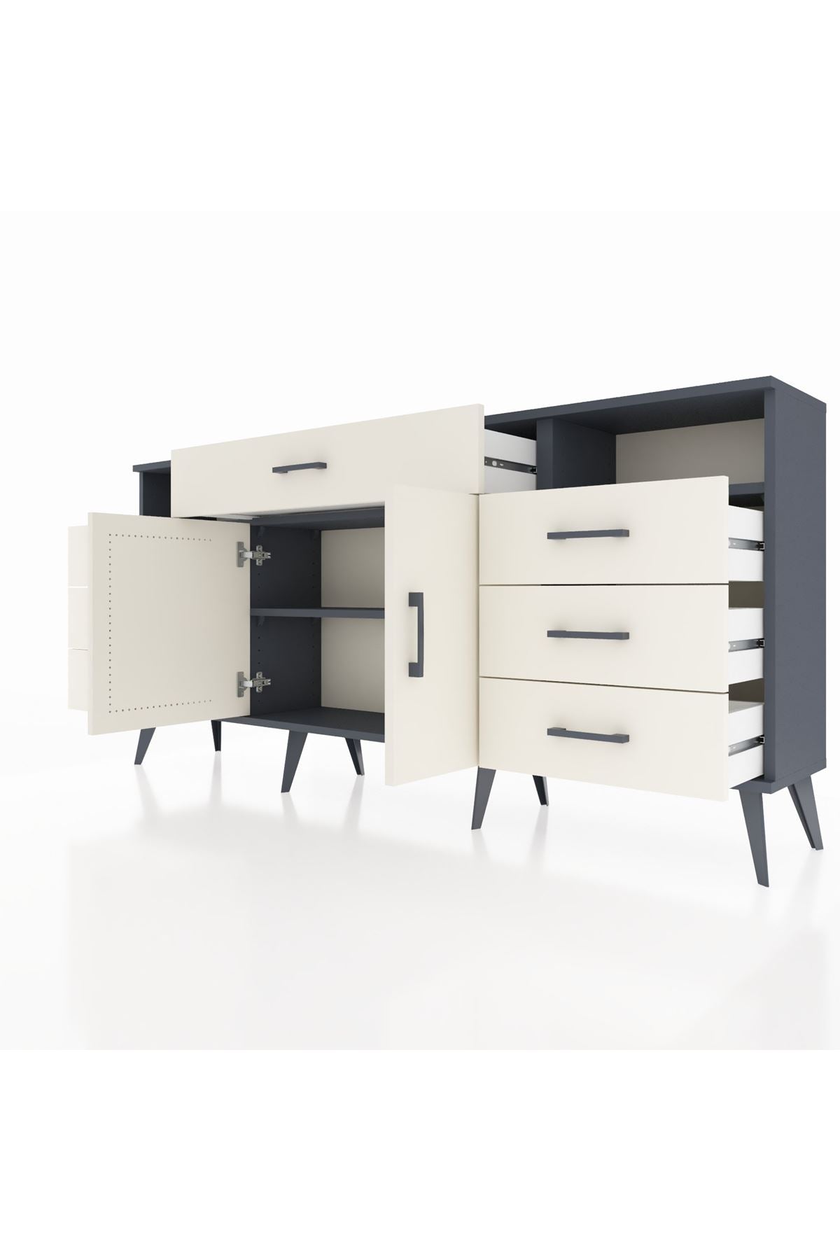 Arges Konsol 4 Raflı 7 Çekmeceli 2 Kapaklı 176x30x83 - S148M036V13A