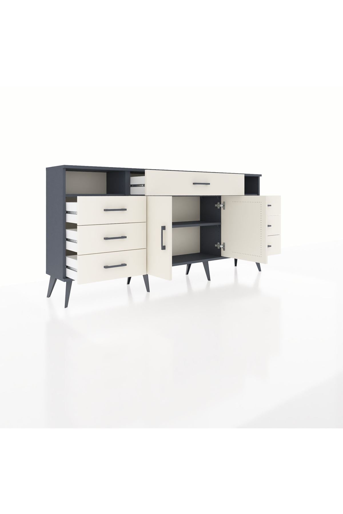 Arges Konsol 4 Raflı 7 Çekmeceli 2 Kapaklı 176x30x83 - S148M036V13A