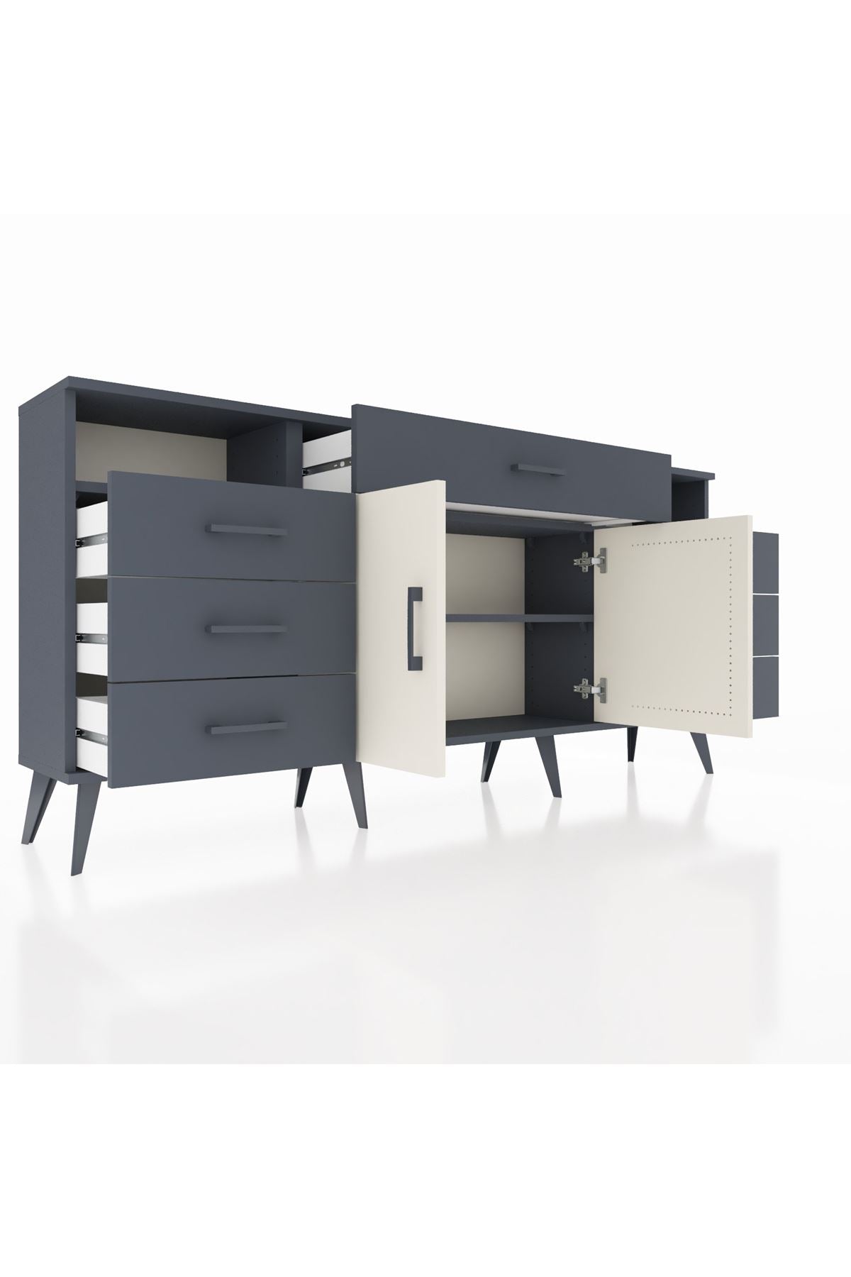 Arges Konsol 4 Raflı 7 Çekmeceli 2 Kapaklı 176x30x83 - S148M036V14A