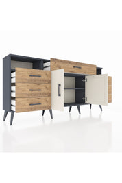 Arges Konsol 4 Raflı 7 Çekmeceli 2 Kapaklı 176x30x83 - S148M036V15A