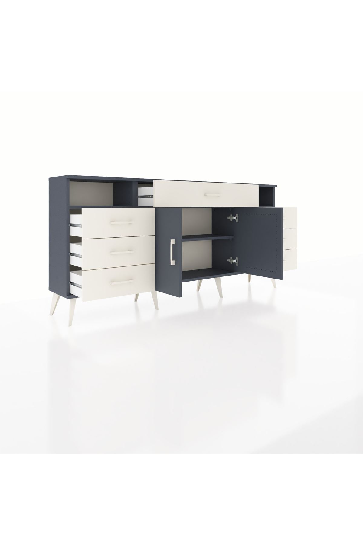 Arges Konsol 4 Raflı 7 Çekmeceli 2 Kapaklı 176x30x83 - S148M036V16A