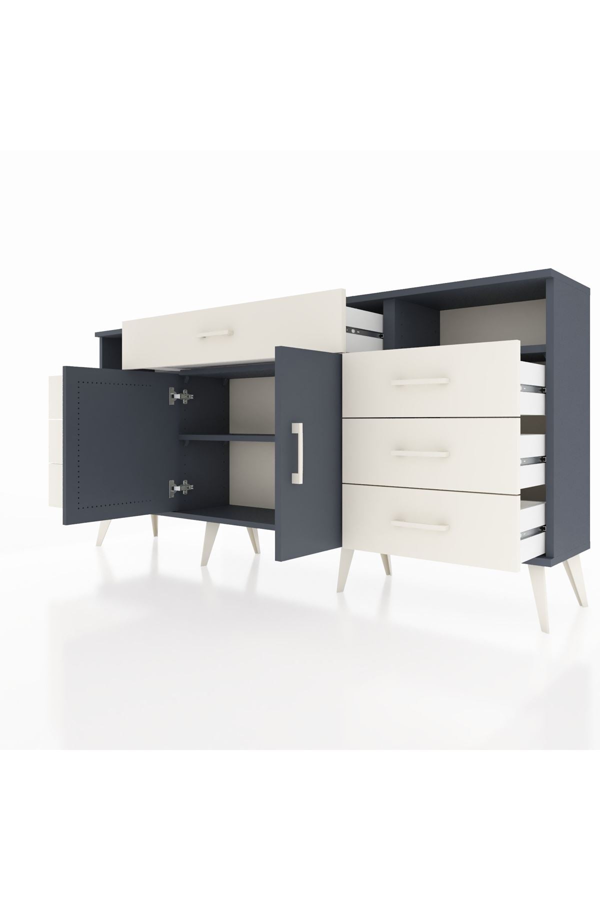 Arges Konsol 4 Raflı 7 Çekmeceli 2 Kapaklı 176x30x83 - S148M036V16A