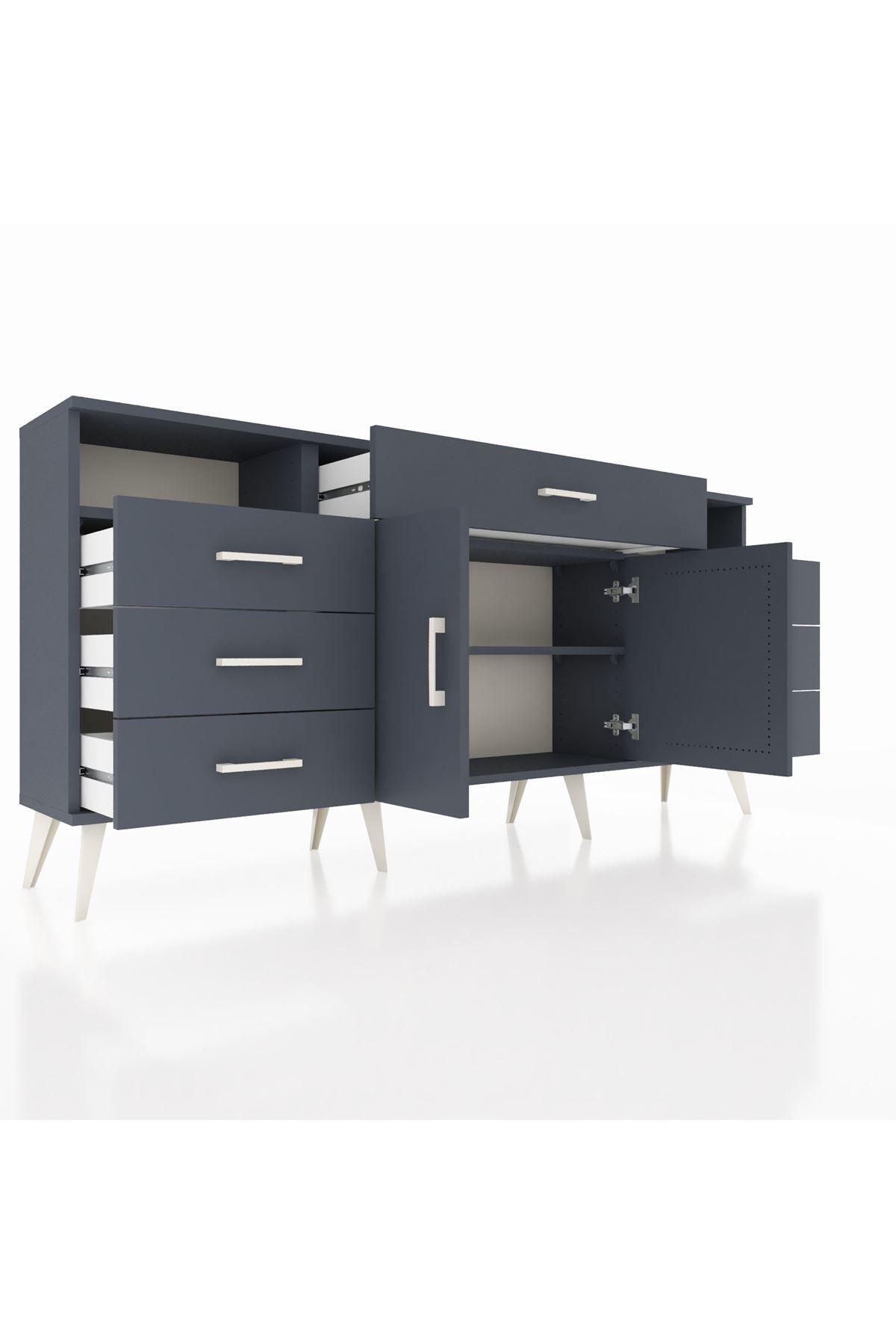 Arges Konsol 4 Raflı 7 Çekmeceli 2 Kapaklı 176x30x83 - S148M036V17A