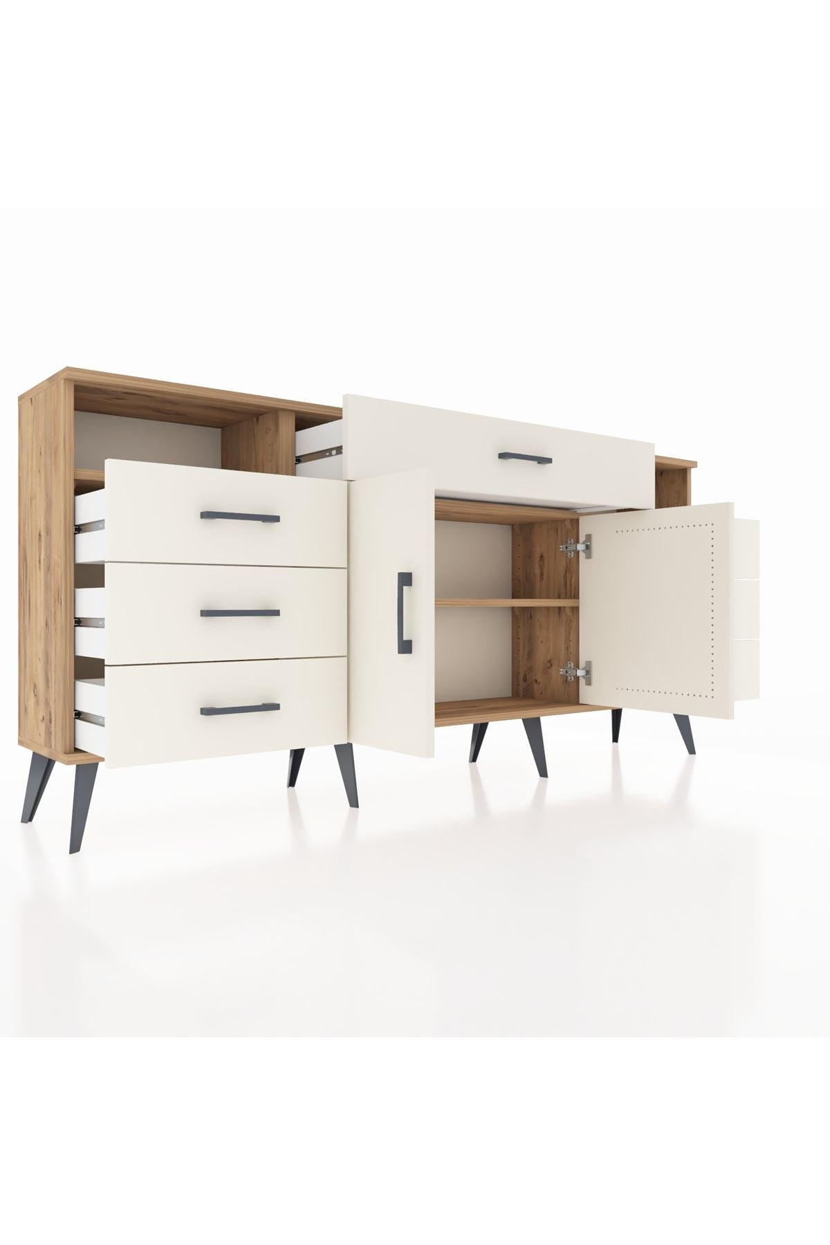 Arges Konsol 4 Raflı 7 Çekmeceli 2 Kapaklı 176x30x83 - S148M036V22A