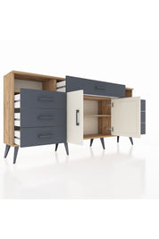 Arges Konsol 4 Raflı 7 Çekmeceli 2 Kapaklı 176x30x83 - S148M036V23A