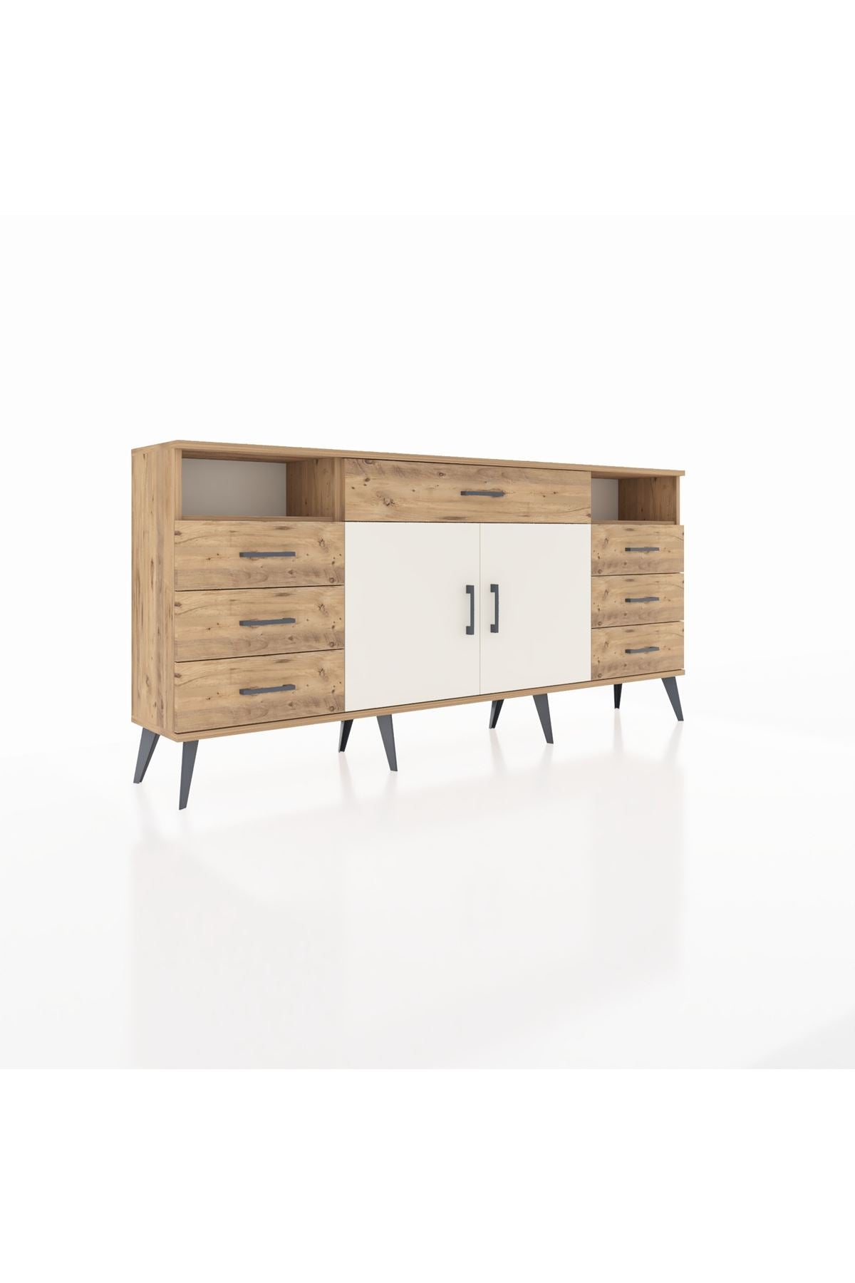 Arges Konsol 4 Raflı 7 Çekmeceli 2 Kapaklı 176x30x83 - S148M036V24A