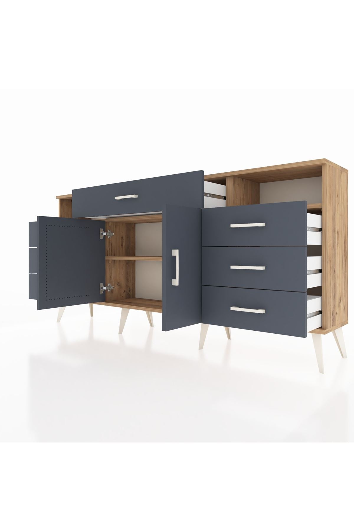 Arges Konsol 4 Raflı 7 Çekmeceli 2 Kapaklı 176x30x83 - S148M036V26A