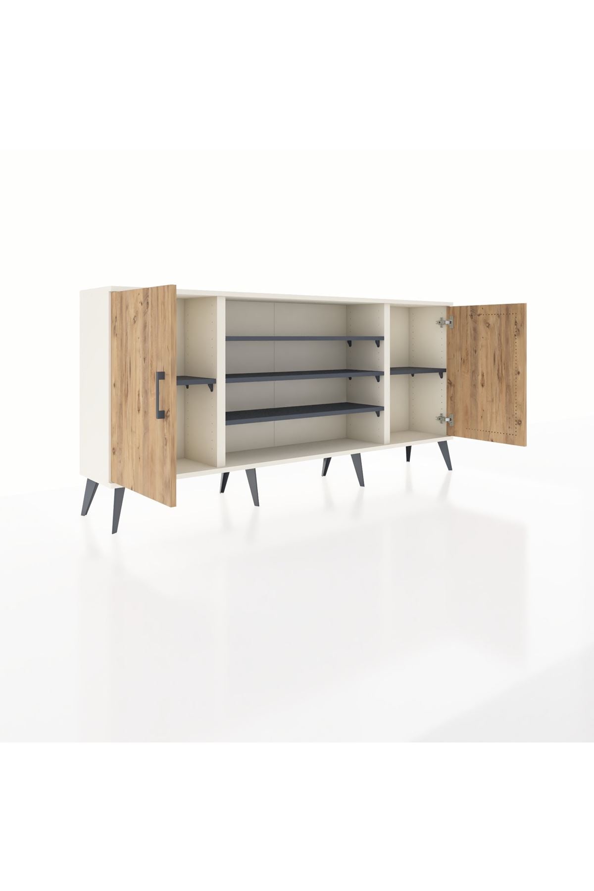 Arges Konsol 5 Raflı 2 Kapaklı 176x30x83 - S148M037V02A
