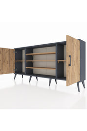 Arges Konsol 5 Raflı 2 Kapaklı 176x30x83 - S148M037V12A